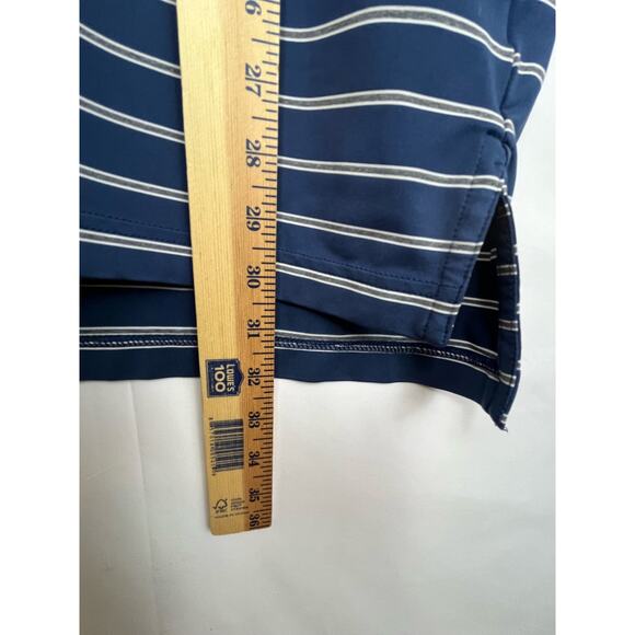 Peter Millar Men's Size Large Gray/Blue Striped Summer Comfort Short Sleeve Polo - Picture 6 of 7